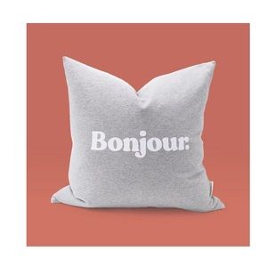 Province of Canada x Jillian Harris: “Bonjour” grey pillow cover